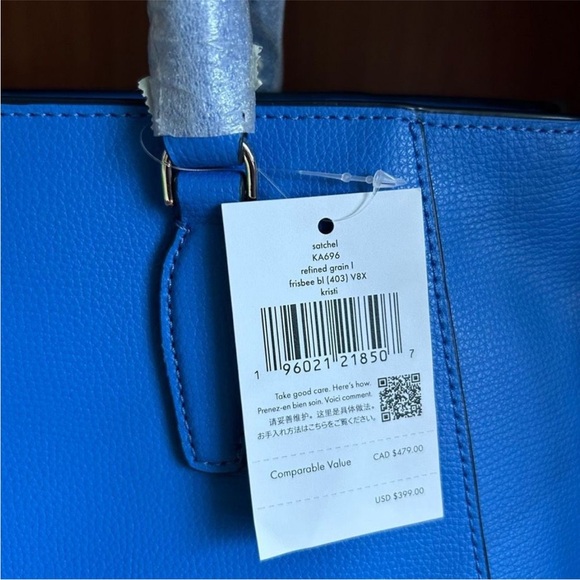 NWT Kate Spade Refined Grain Blue Satchel - Picture 5 of 10
